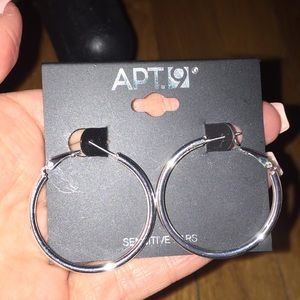 Apt. 9 Silver Hoop Earrings
